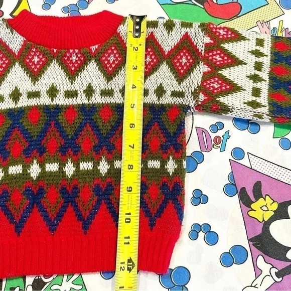 Vintage Colorful Knit Crewneck Patterned Sweater Size 12-18M - Picture 4 of 7